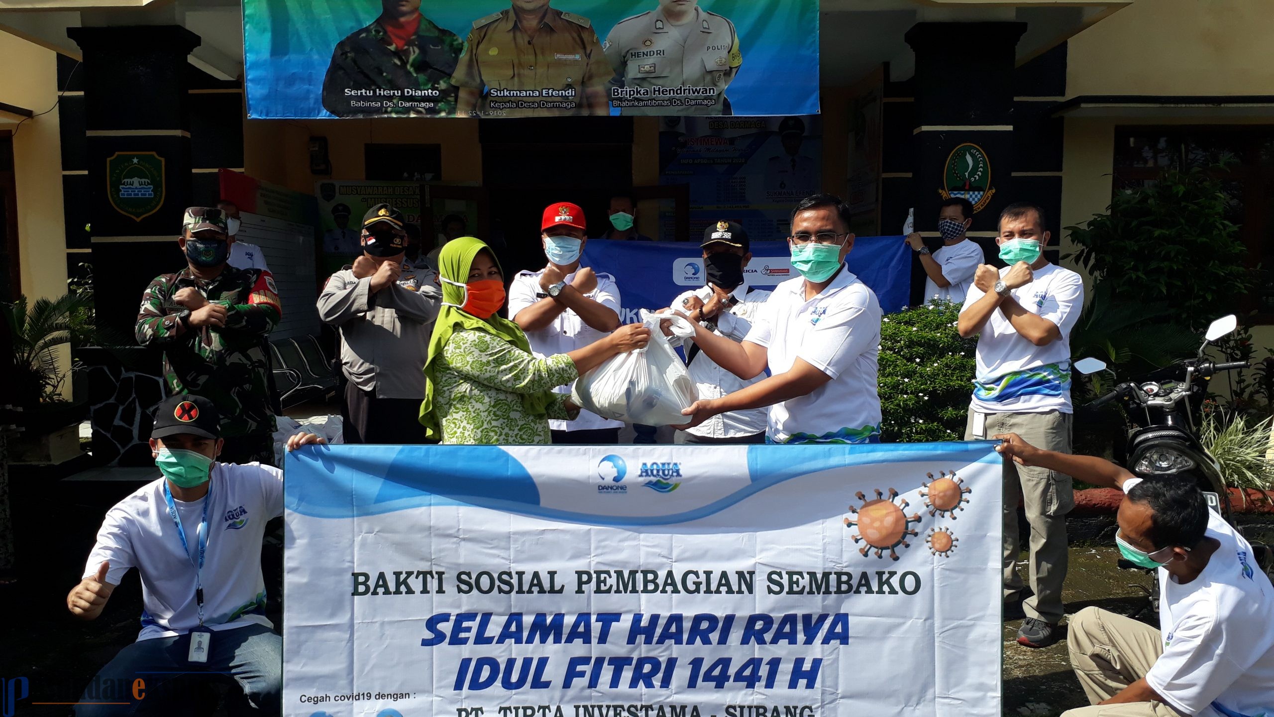 PT Tirta Investama Aqua Subang Berbagi Bantuan Sosial di Tengah Pandemi Covid-19