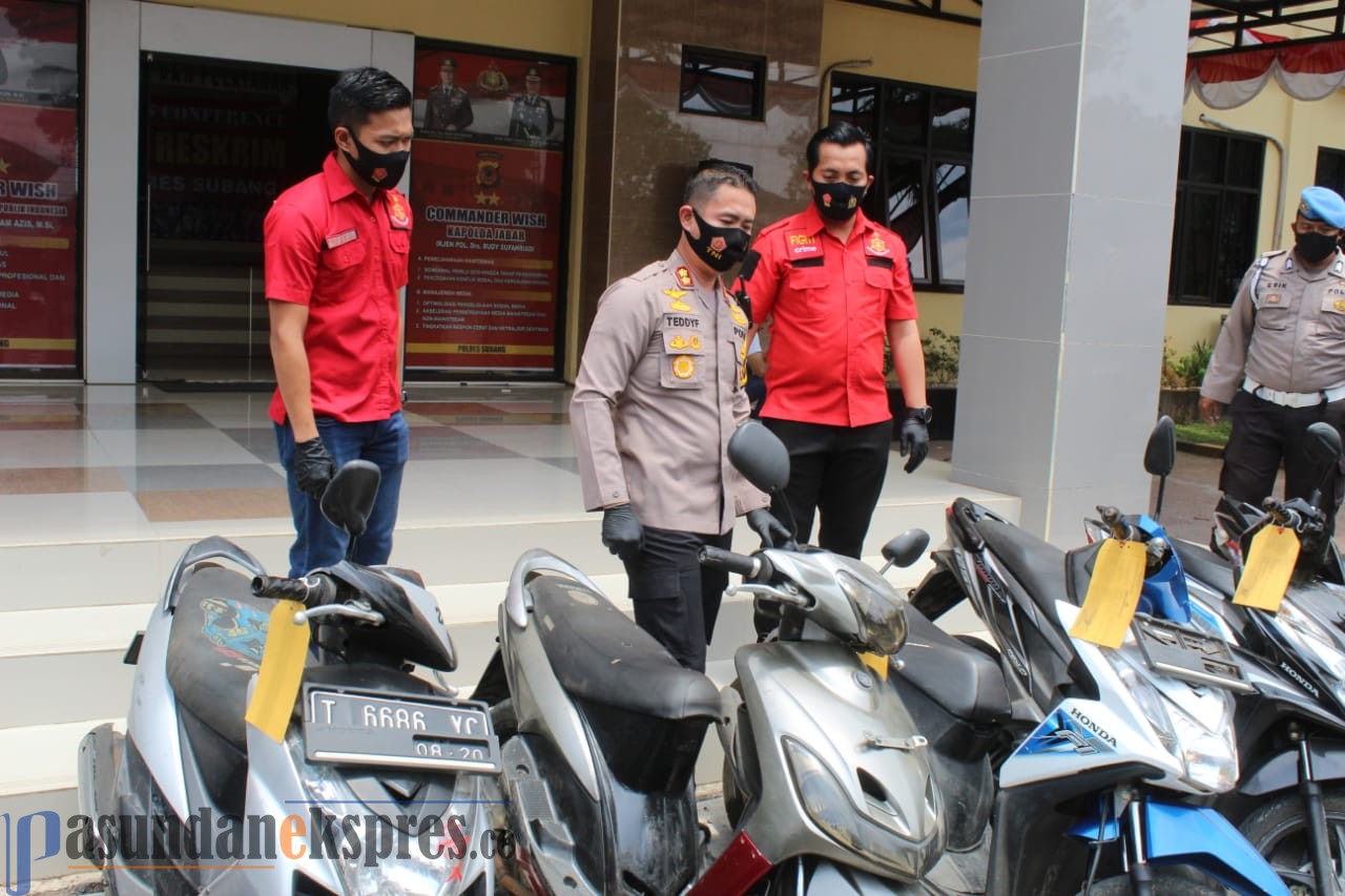 Polres Subang Amankan Tujuh Motor Hasil Curian