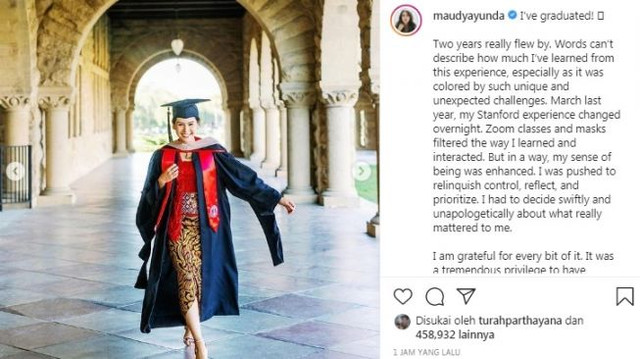 Biodata dan Profil Maudy Ayunda yang Sudah Lulus S2 Stanford University