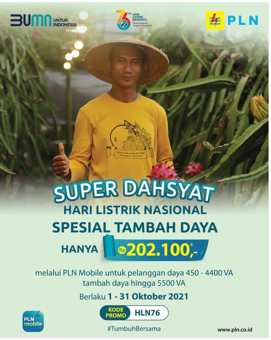 Hari Listrik Nasional ke-76, PLN Promo Super Dahsyat Tambah Daya Hanya Rp202.100