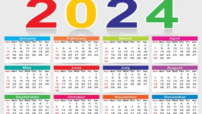 Jadwal Libur Nasional 2024, via calendar-123freevectors