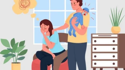 Peran Suami dalam Menghadapi Baby Blues Syndrome, Jangan Ditinggal Sendiri, ya! (Sumber Ilustrasi: IconScout)