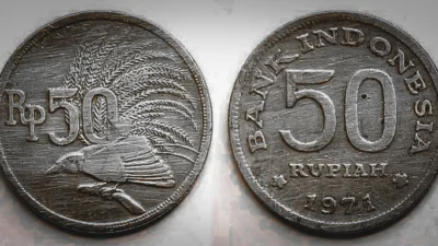 Uang Koin kuno 50 rupiah tahun 1971