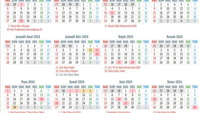 Kalender 2024 lengkap Jawa PDF via kalender Indonesia,com