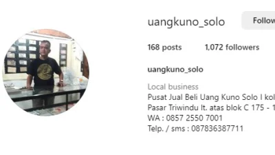 Cari Info Jual Beli Uang Kuno di Instagram yang Siap Bayar Koleksi Uang Kuno Anda (image from Instagram uangkuno_solo)