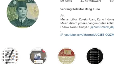 Cari Info Kolektor Uang Kuno di Instagram yang Siap Beli Koleksi Uang Kuno Anda (image from instagram /@kolektor_uang_kuno_depok)