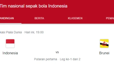 Link Live Streaming Timnas Indonesia vs Brunei Darussalam