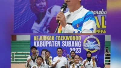 Ketua Umum KONI Subang ARD Apresiasi Kejurkab Taekwondo dan Kejuaraan Antar Unit Latihan 