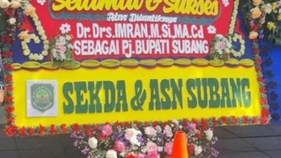 Imran Penjabat Bupati Subang Dilantik Sore Ini, Karangan Bunga dari Sekda dan ASN Subang Ada di Gedung Sate