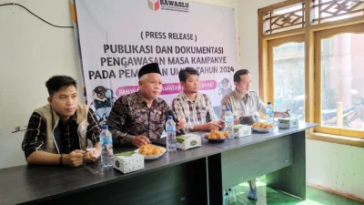 Panwaslu Pagaden Barat Lakukan Press Release Soal Pengawasan Masa Kampanye Pemilu 2024