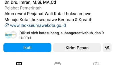 Sudah Resmi jadi Penjabat Bupati Subang, Bio Instagram Dr Drs Imran masih Penjabat Wali Kota Lhokseumawe