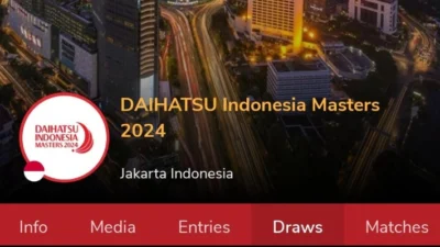 Drawing Indonesia Masters 2024. (Sumber Gambar: Screenshot via badminton4u App)