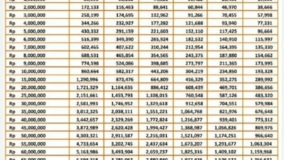 Tabel Angsuran Pinjaman 100 Juta Bank BRI Terbaru 2024