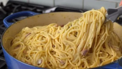 Resep Spaghetti Carbonara Porsi Pesta, Cuma Butuh 25 Menit