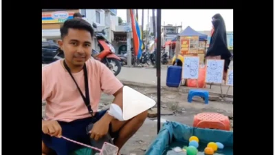 Mirip dengan Raffi Ahmad Pria Tukang Pancing Mainan Anak-Anak Jadi Viral (Sumber Foto @raffinagita1717)