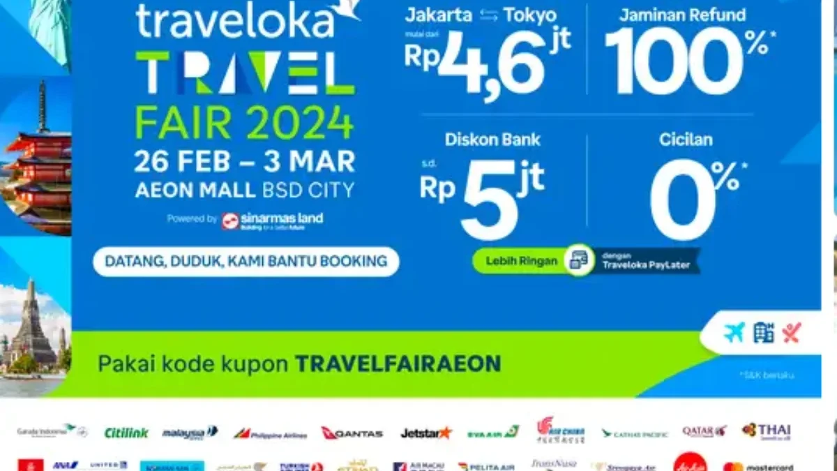 Traveloka Travel Fair 2024 Memberikan Diskon 29% Penginapan di Seluruh Dunia, Mulai dari Rp1!